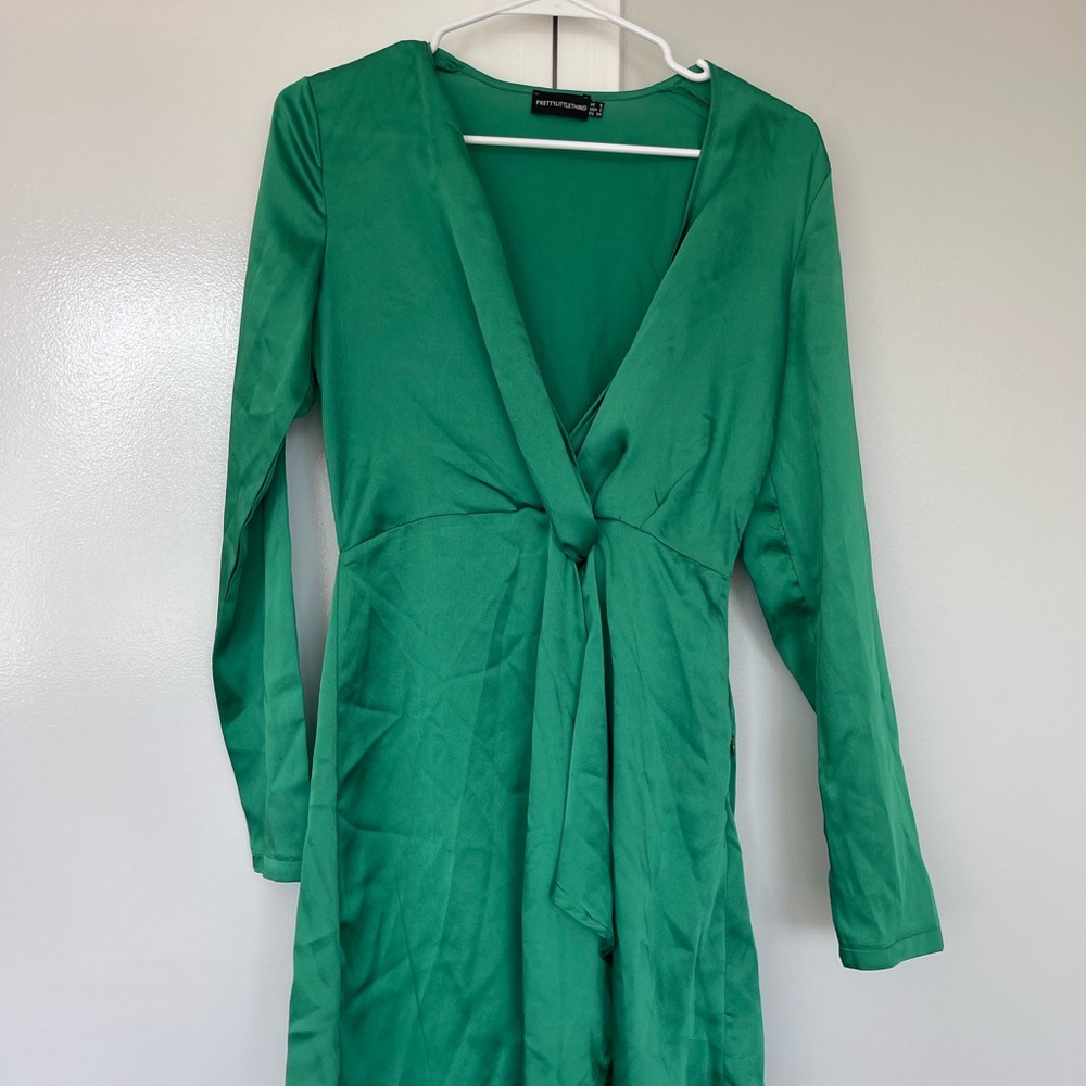 PrettyLittleThing Green Mini Dress USA Size: 2